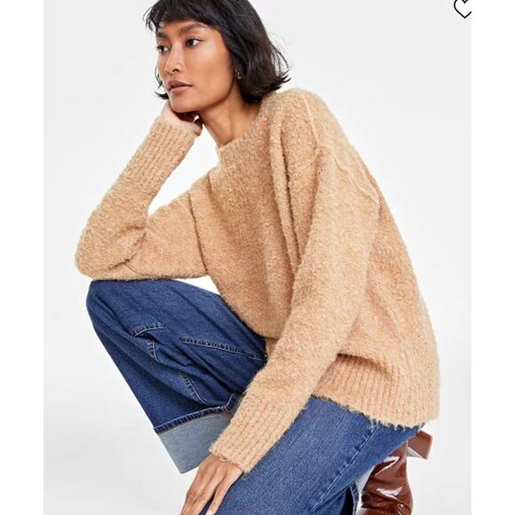 On 34th Women’s Bouclé Crewneck Pullover Sweater, - Picture 1 of 3